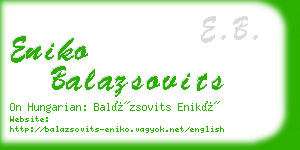 eniko balazsovits business card